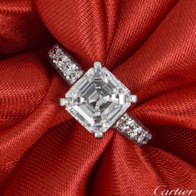 Cartier Solitaire 1895 Asscher Cut Diamond Ring 2.76ct D/IF